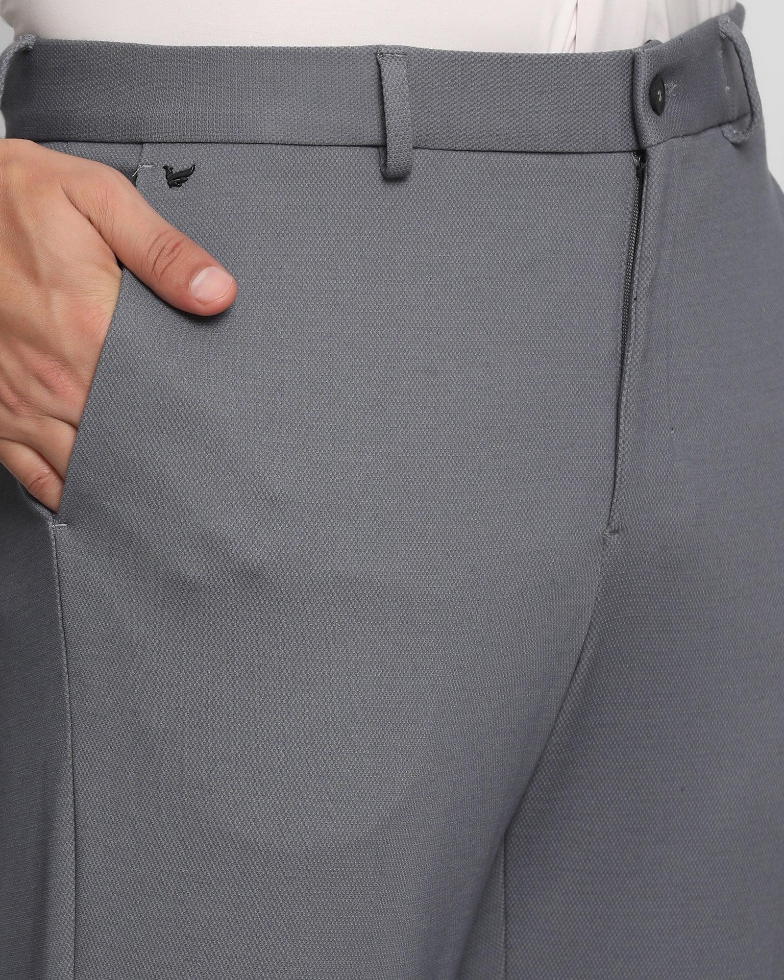 Super Slim Phoenix Formal Grey Textured Trouser - Mace