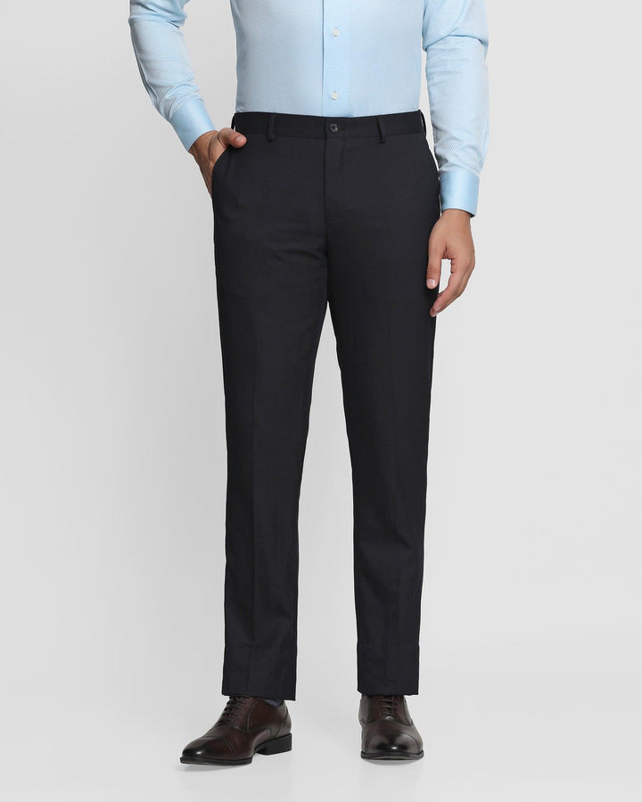 Slim Comfort B-95 Formal Navy Textured Trouser - Rynn