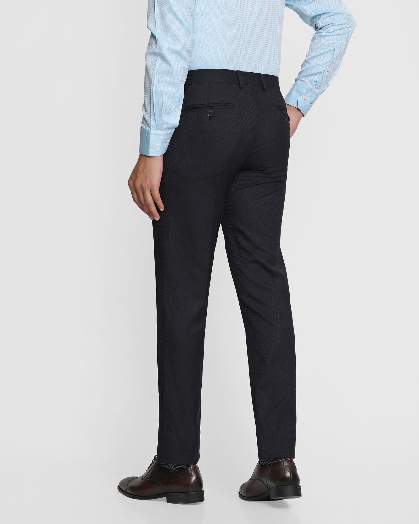 Textured Formal Trousers In Navy B-95 (Rynn) - Blackberrys