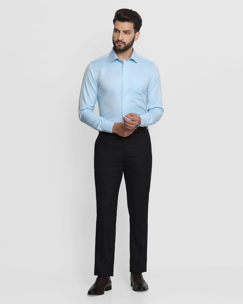 Slim Comfort B-95 Formal Navy Textured Trouser - Rynn