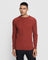 Crew Neck Rust Textured Sweater - Lucy