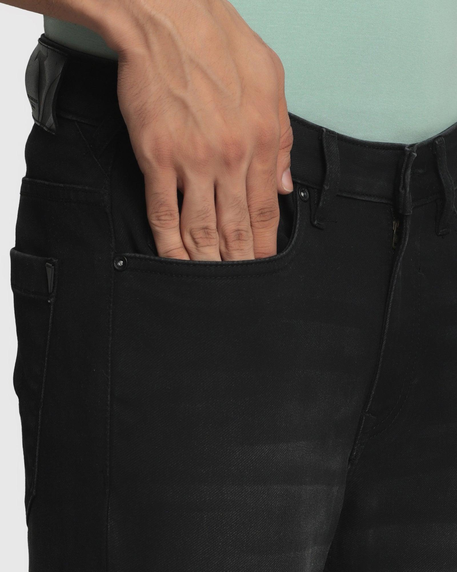 Textured Casual Jeans In Black Buff Fit (Betsy) - Blackberrys