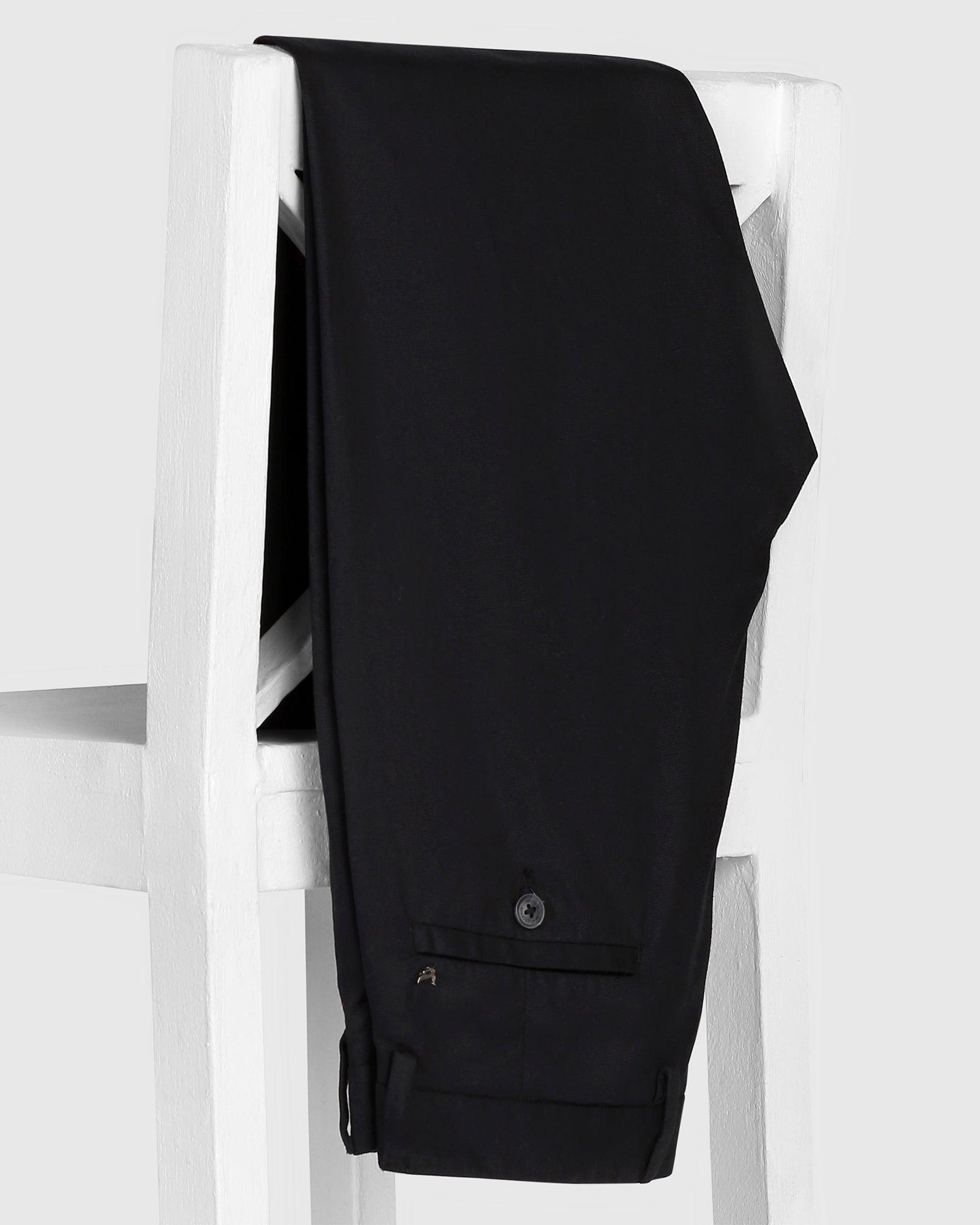 Slim Fit B-91 Casual Black Textured Khakis - Aiden - Blackberrys