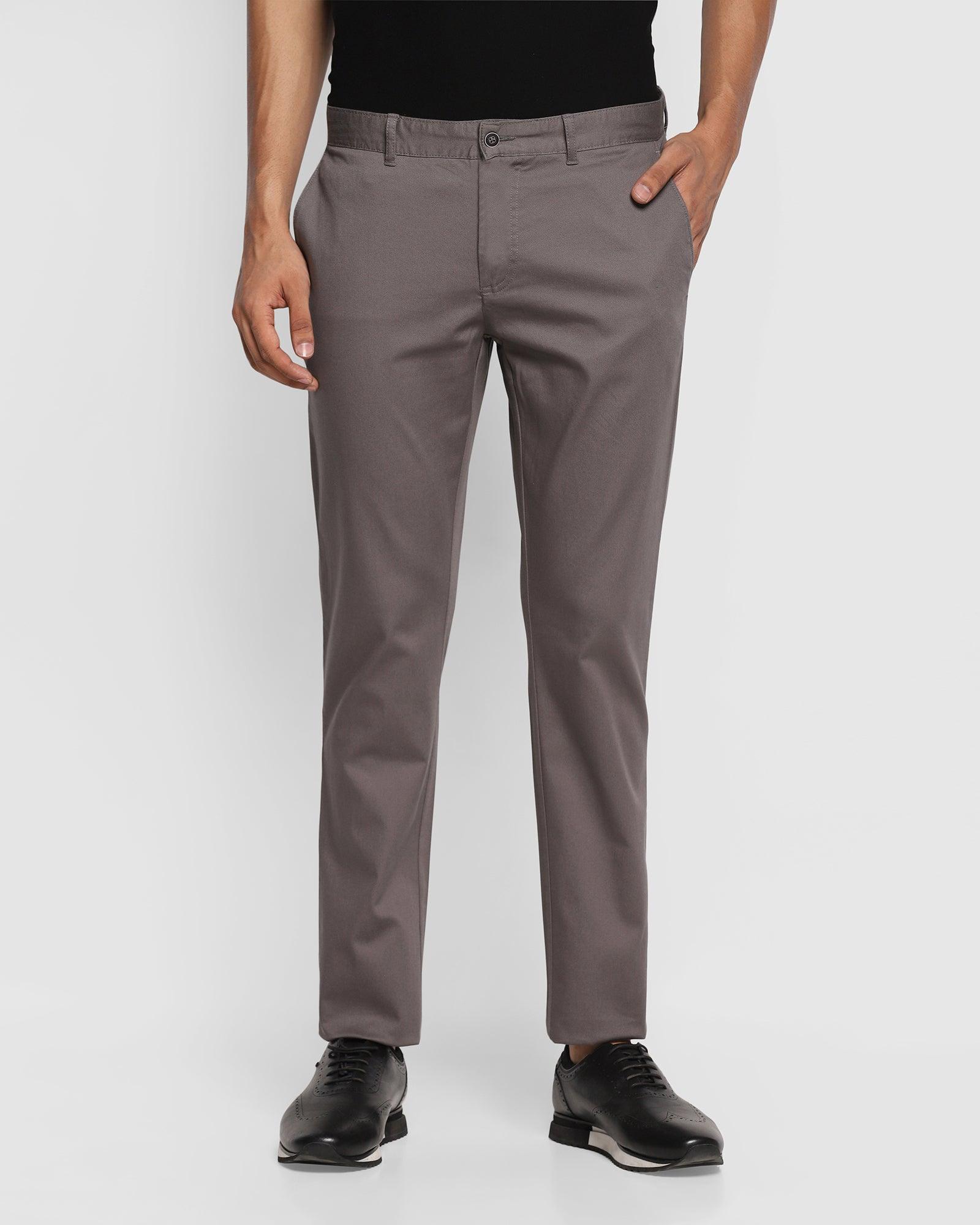 Slim Comfort B-95 Casual Dark Grey Textured Khakis - Tegan - Blackberrys