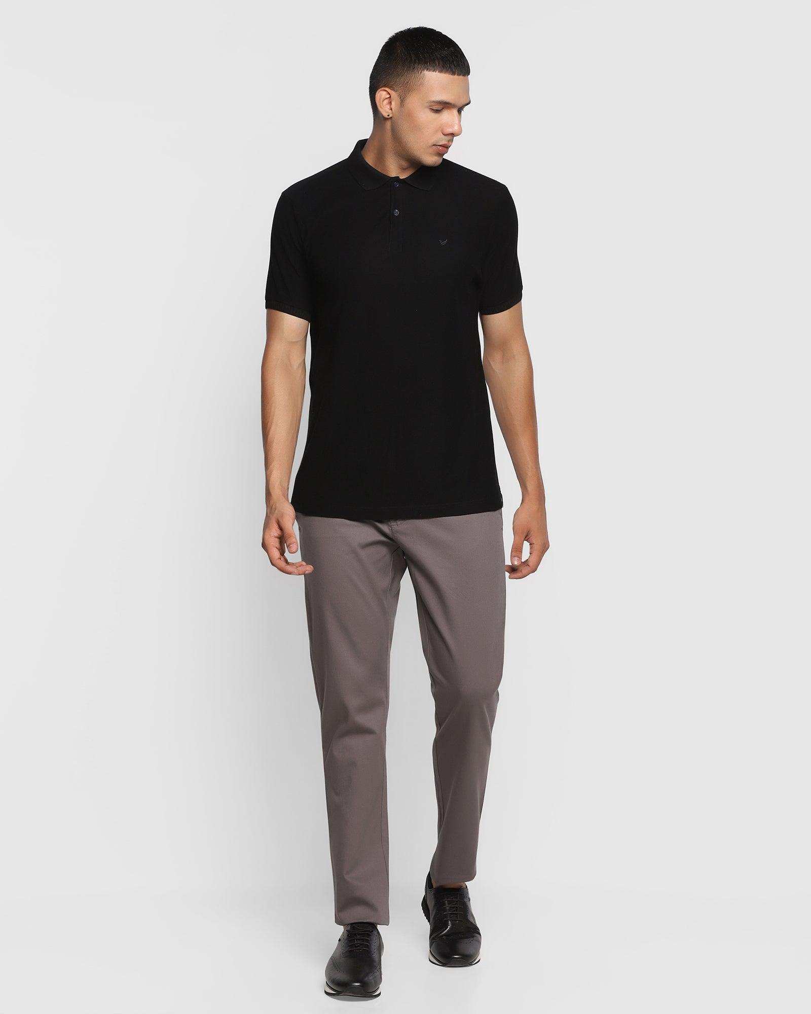 Slim Comfort B-95 Casual Dark Grey Textured Khakis - Tegan - Blackberrys
