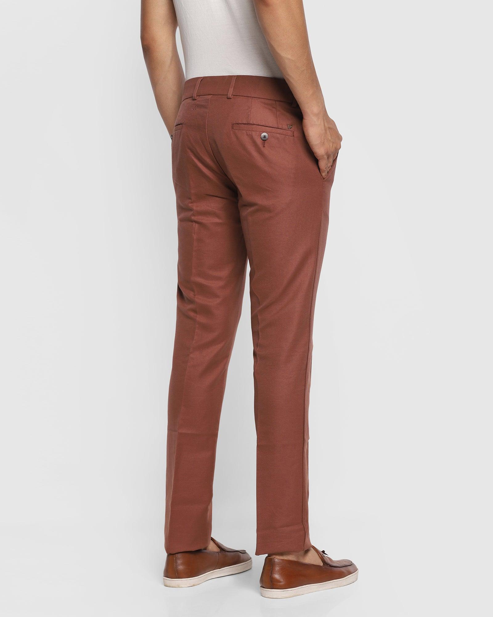 Textured Casual Khakis In Rust B-95 (Jen) - Blackberrys
