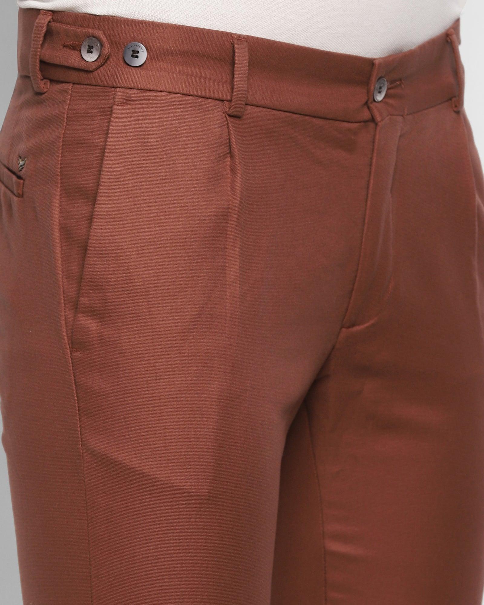 Textured Casual Khakis In Rust B-95 (Jen) - Blackberrys