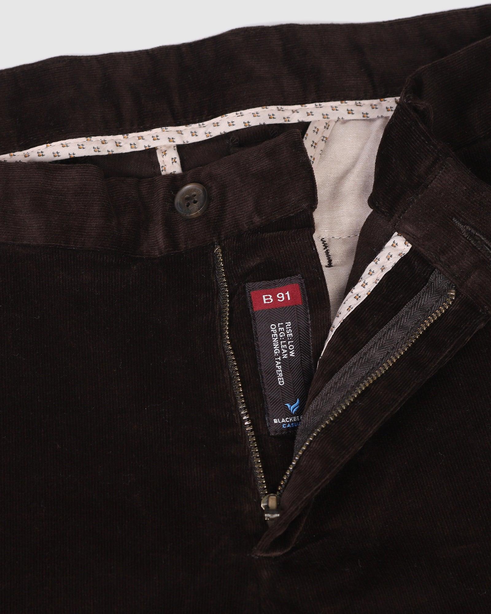 Slim Fit B-91 Casual Tobacco Brown Textured Khakis - Walt