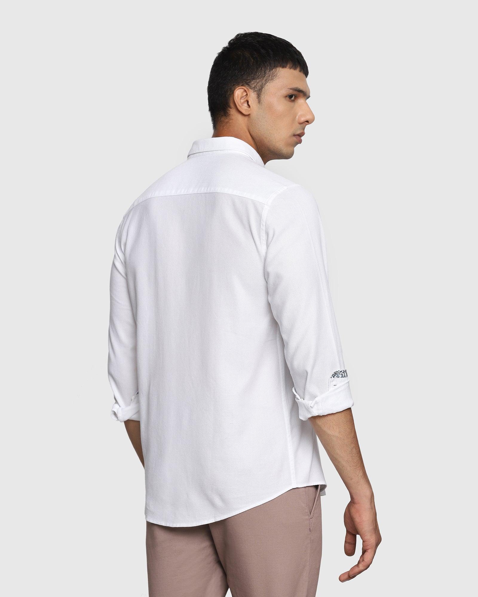 Casual White Textured Shirt - Thomas