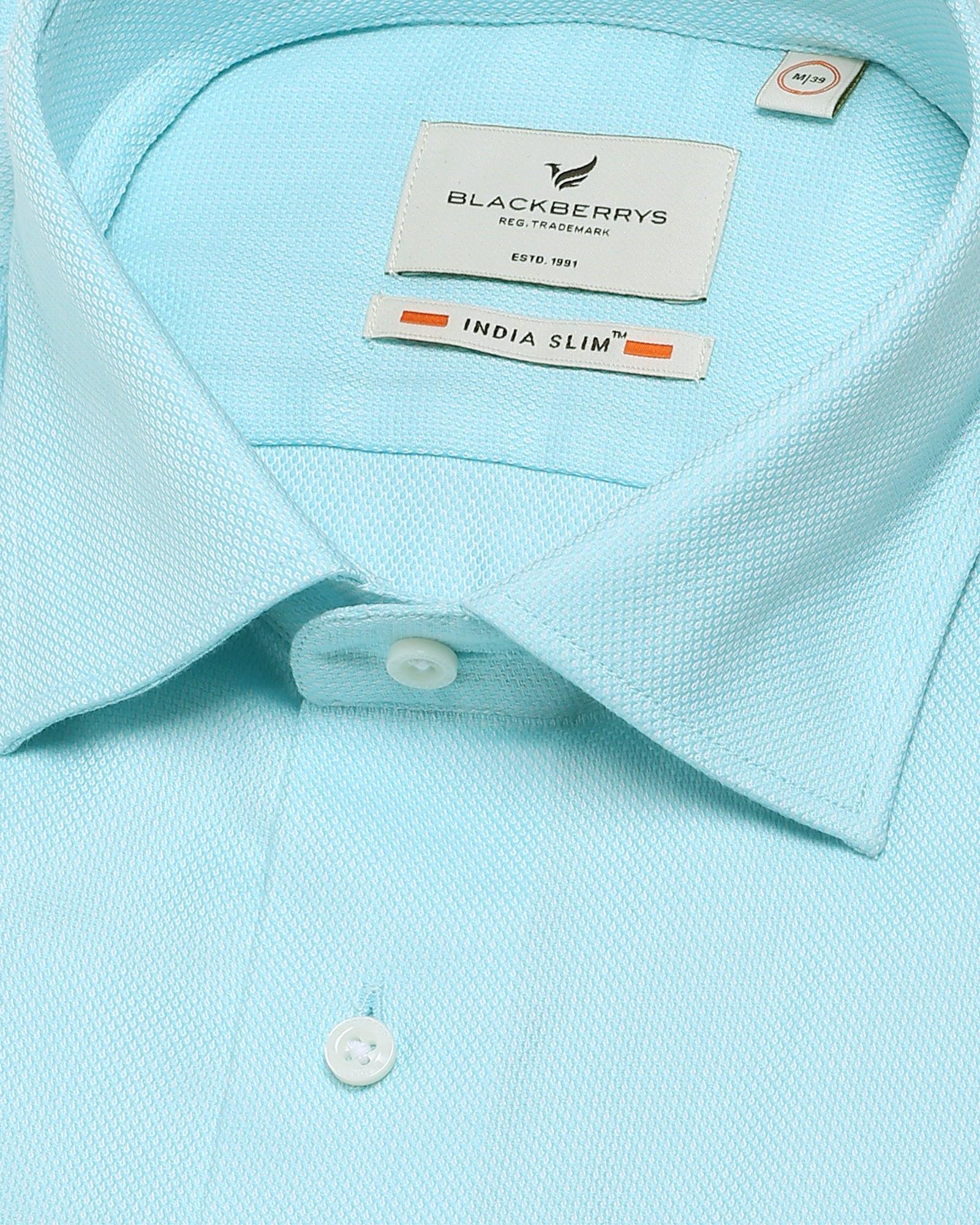 Formal Aqua Textured Shirt - Arlo