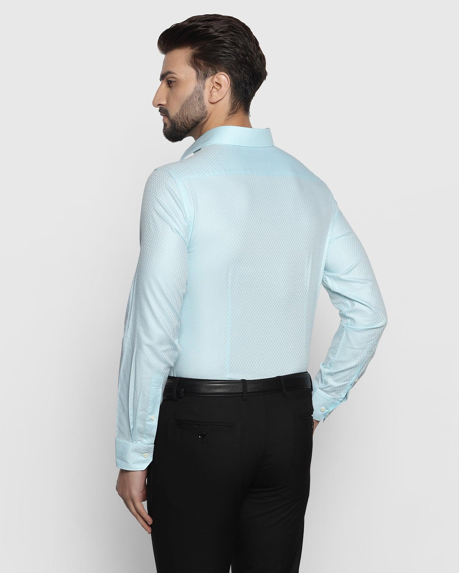 Formal Aqua Textured Shirt - Ena