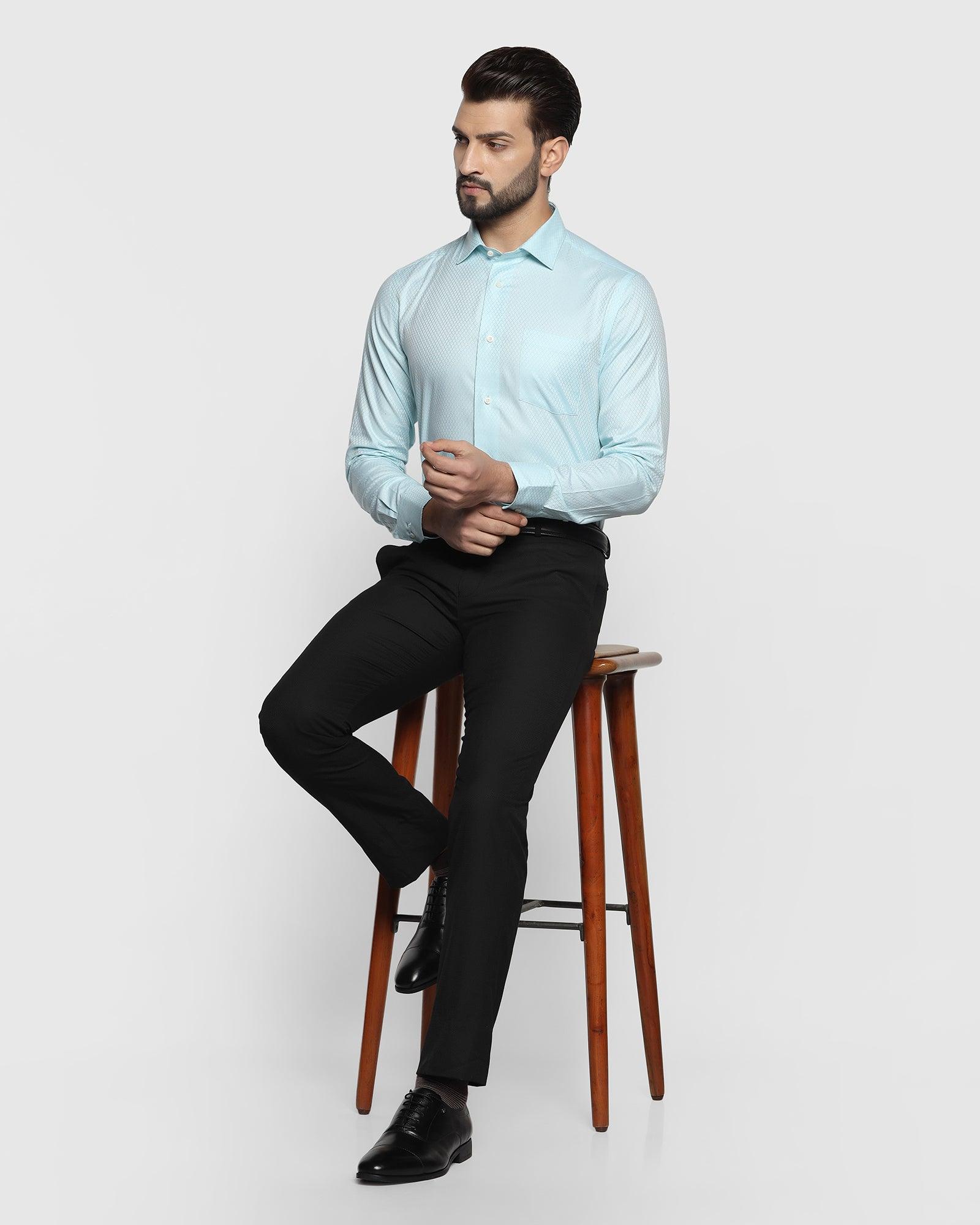 Formal Aqua Textured Shirt - Ena