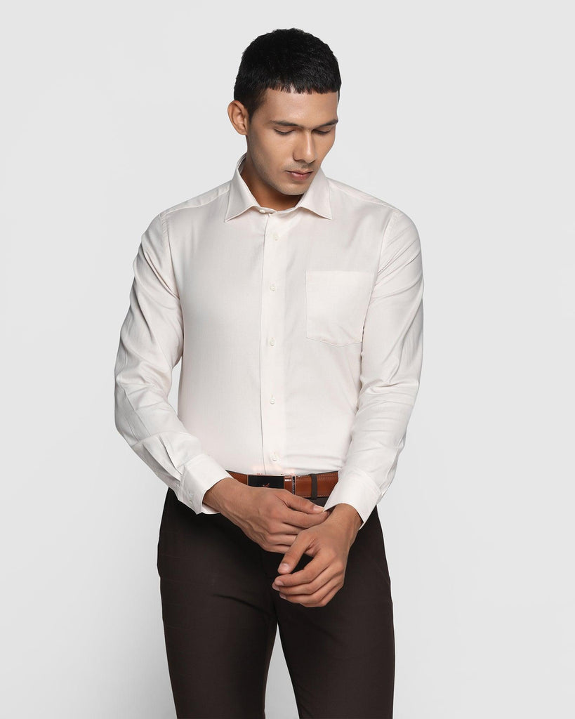 Formal Beige Textured Shirt - String