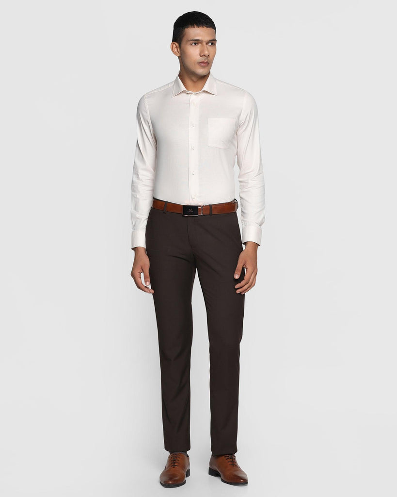 Formal Beige Textured Shirt - String