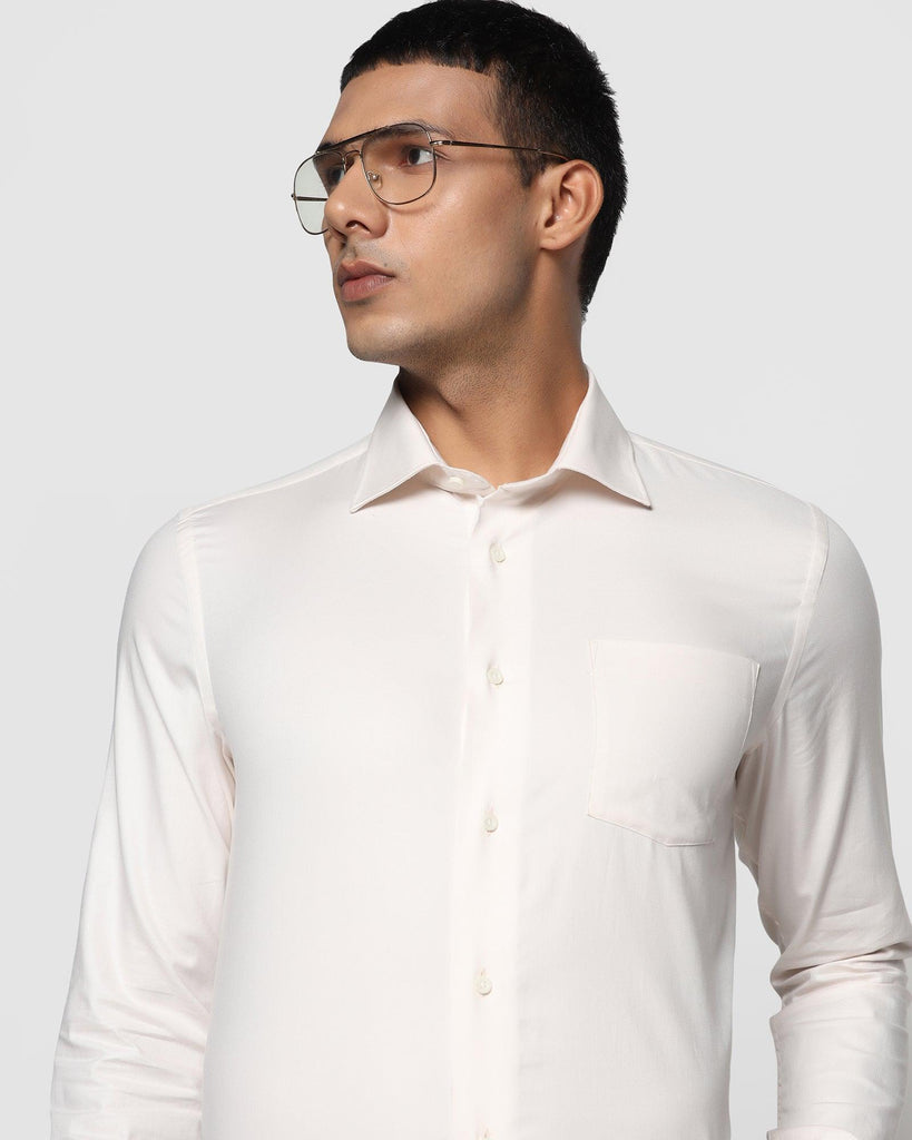 Formal Beige Textured Shirt - String