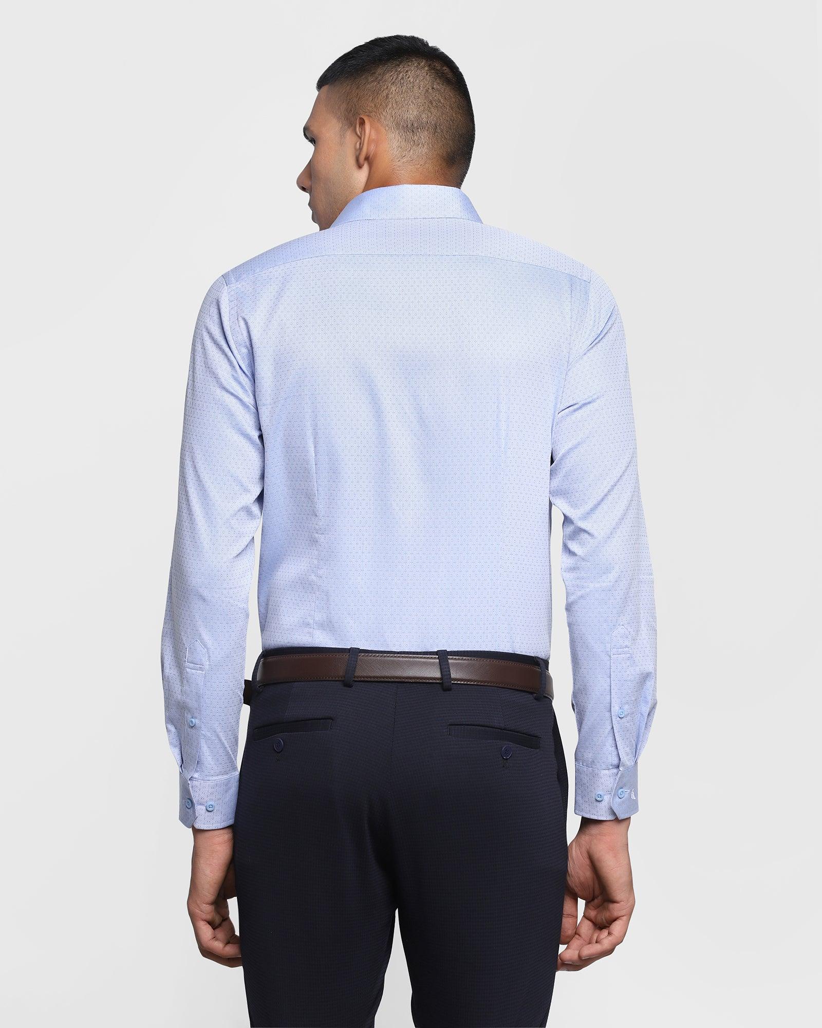 Formal Blue Textured Shirt - Glad