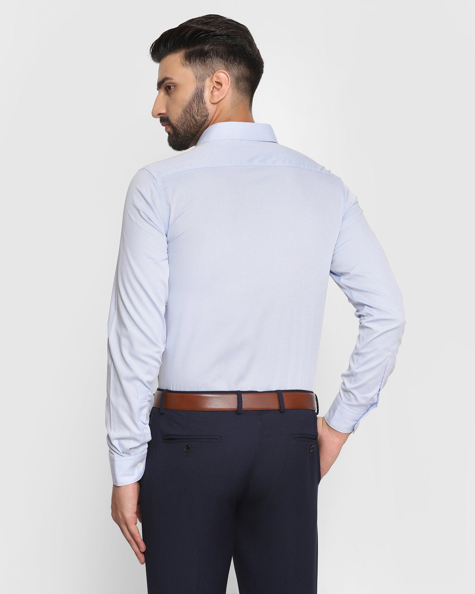 Formal Blue Textured Shirt - Setra