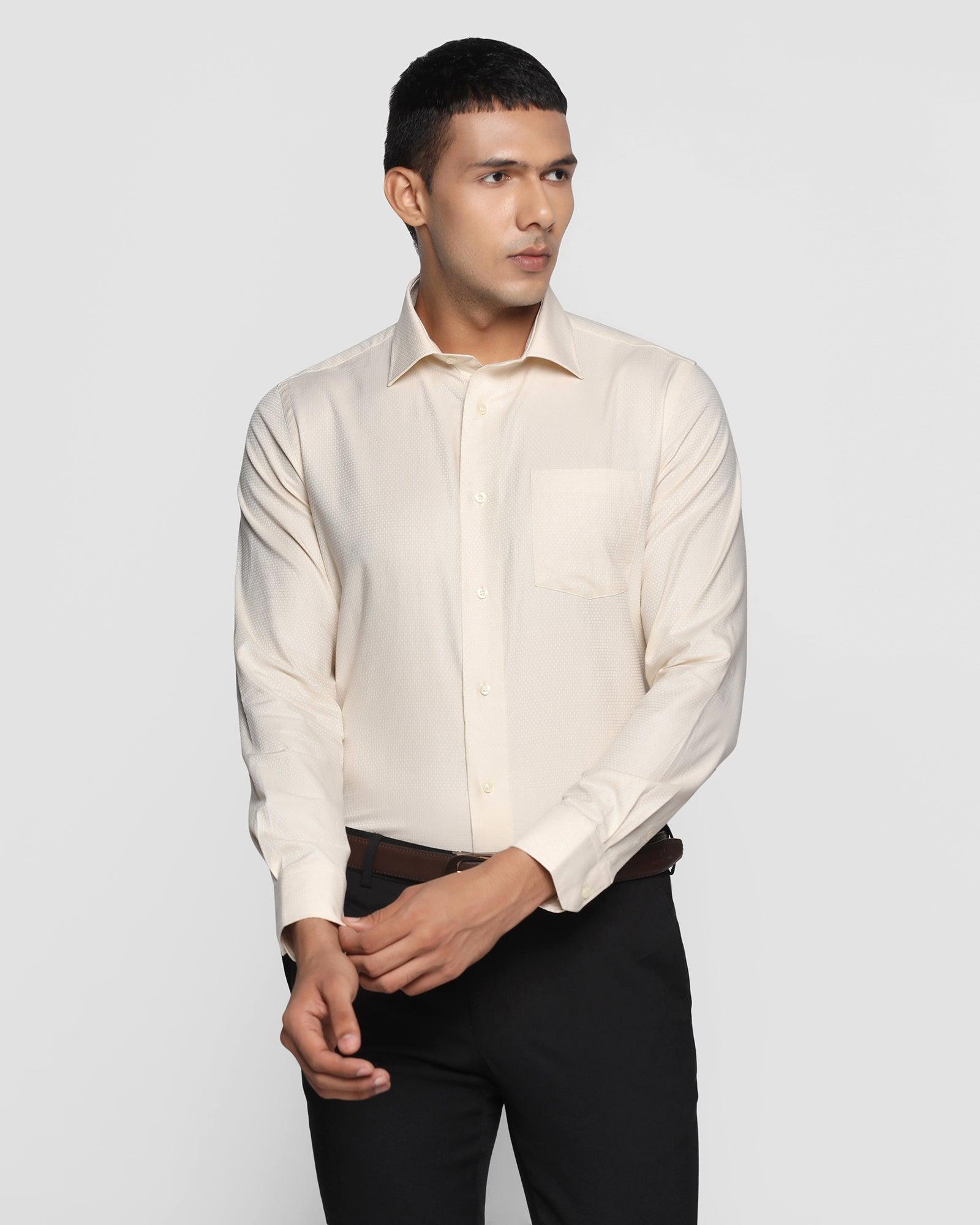 Formal Cream Textured Shirt - Flyn