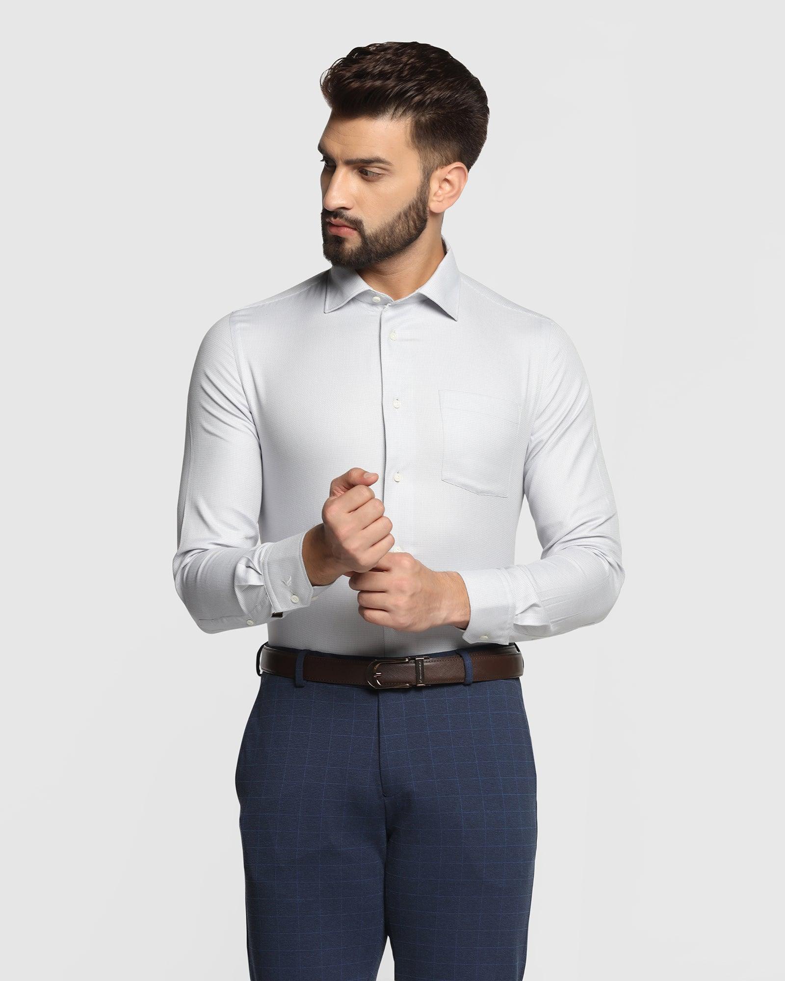 Formal Grey Textured Shirt - Arlo