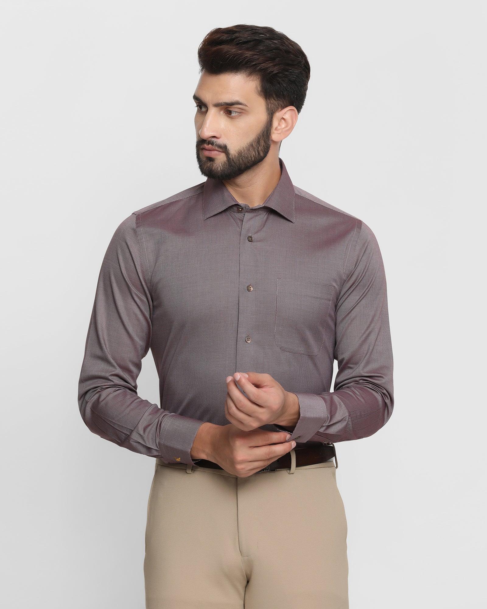 Luxe Formal Maroon Textured Shirt - Rolson