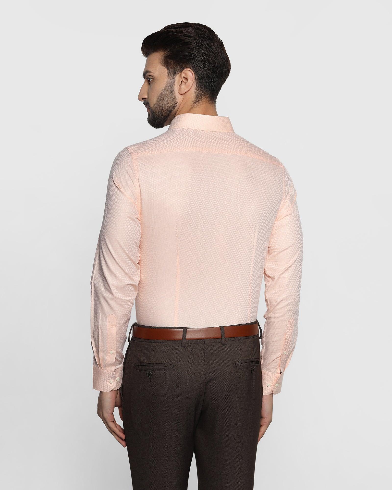 Formal Orange Textured Shirt - Ena