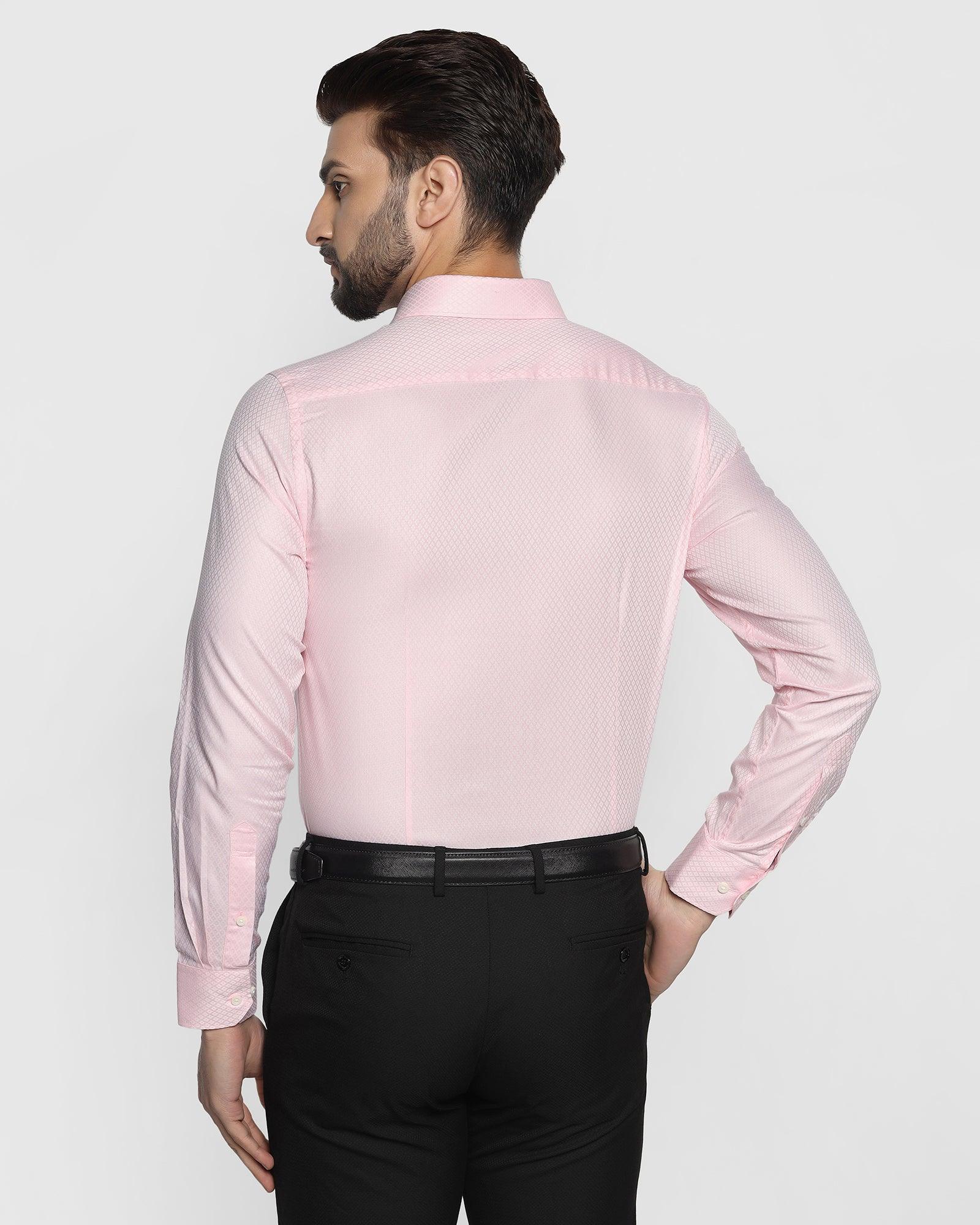 Formal Pink Textured Shirt - Ena