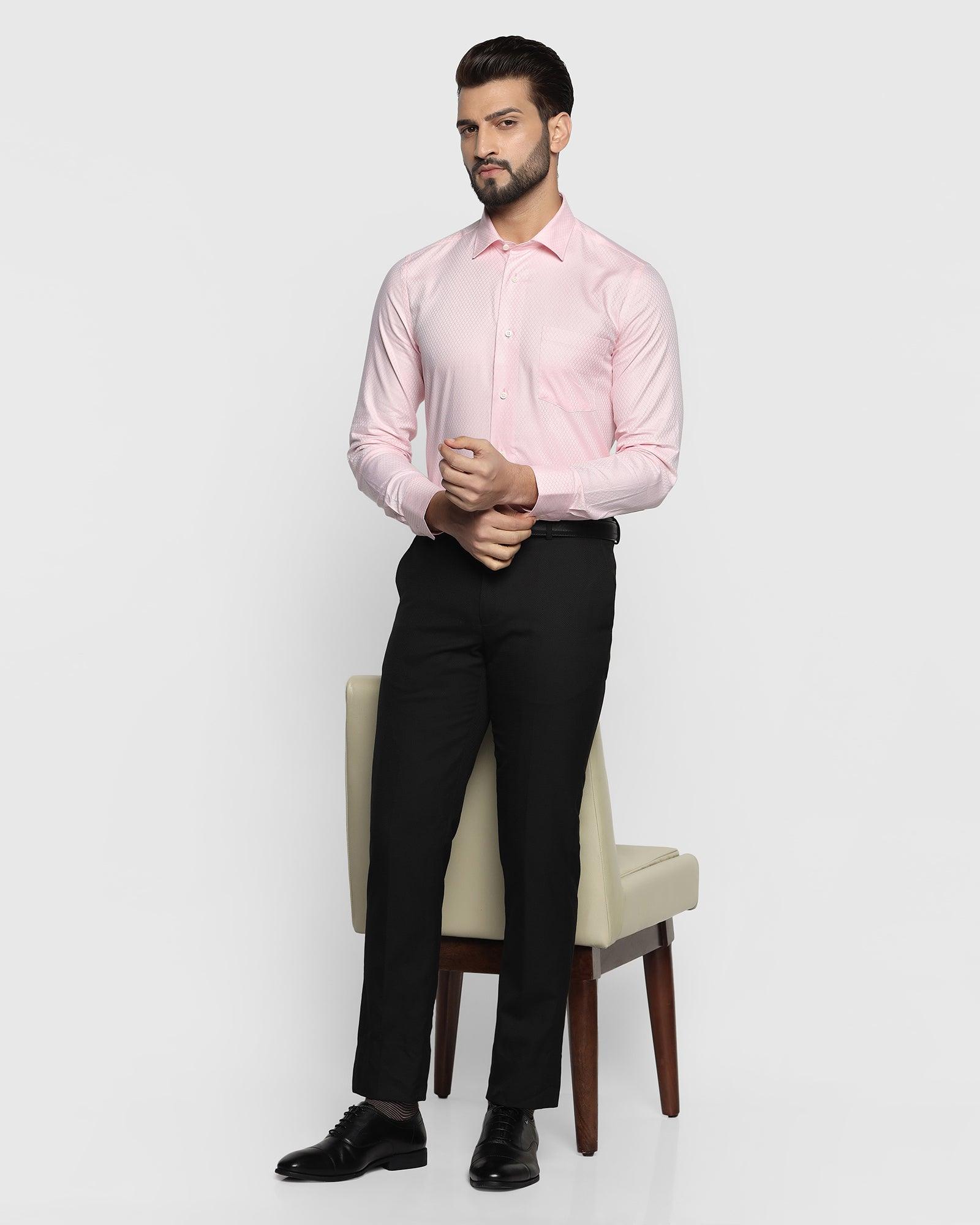 Formal Pink Textured Shirt - Ena
