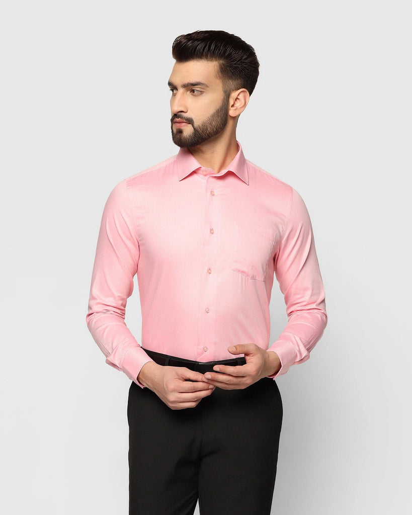 Formal Pink Textured Shirt - String