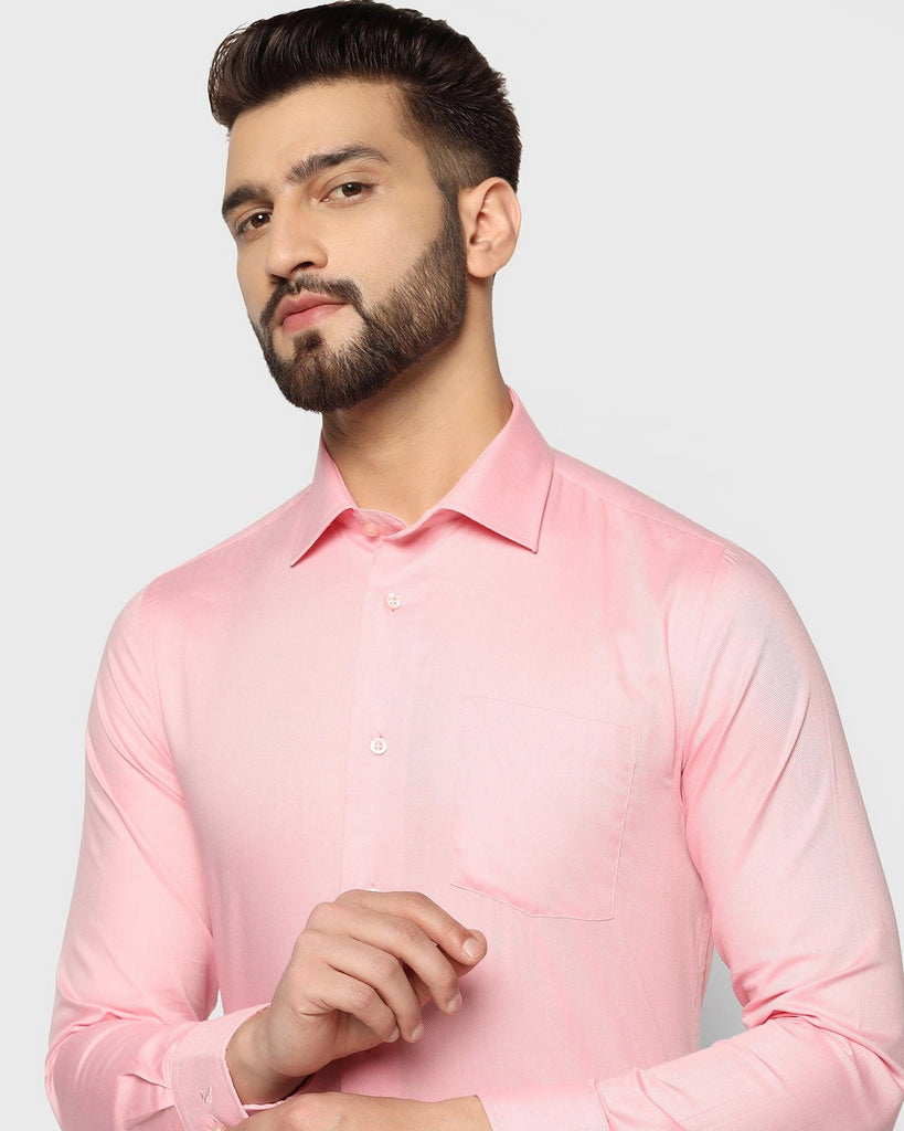 Formal Pink Textured Shirt - String