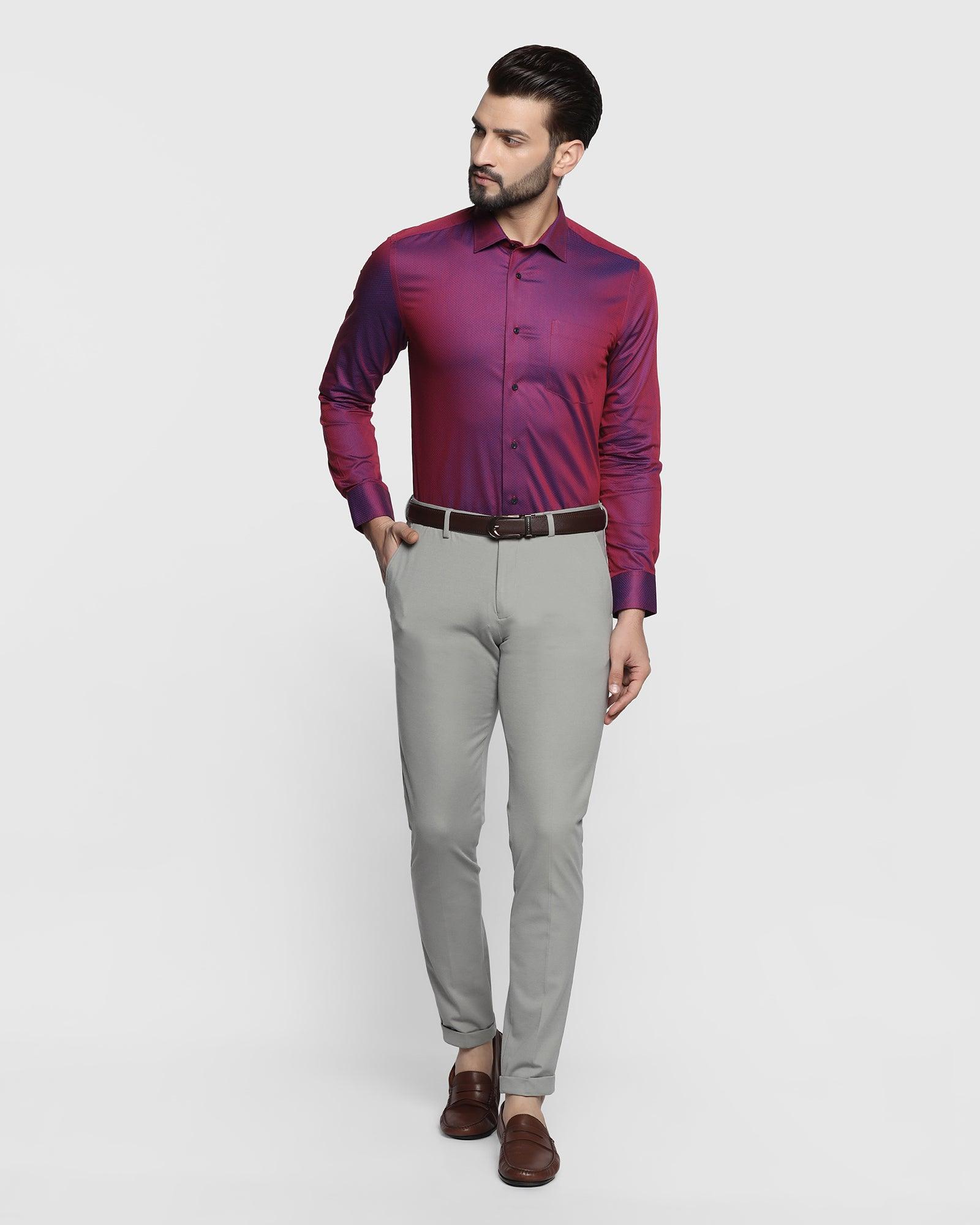 Formal Purple Textured Shirt - Karis