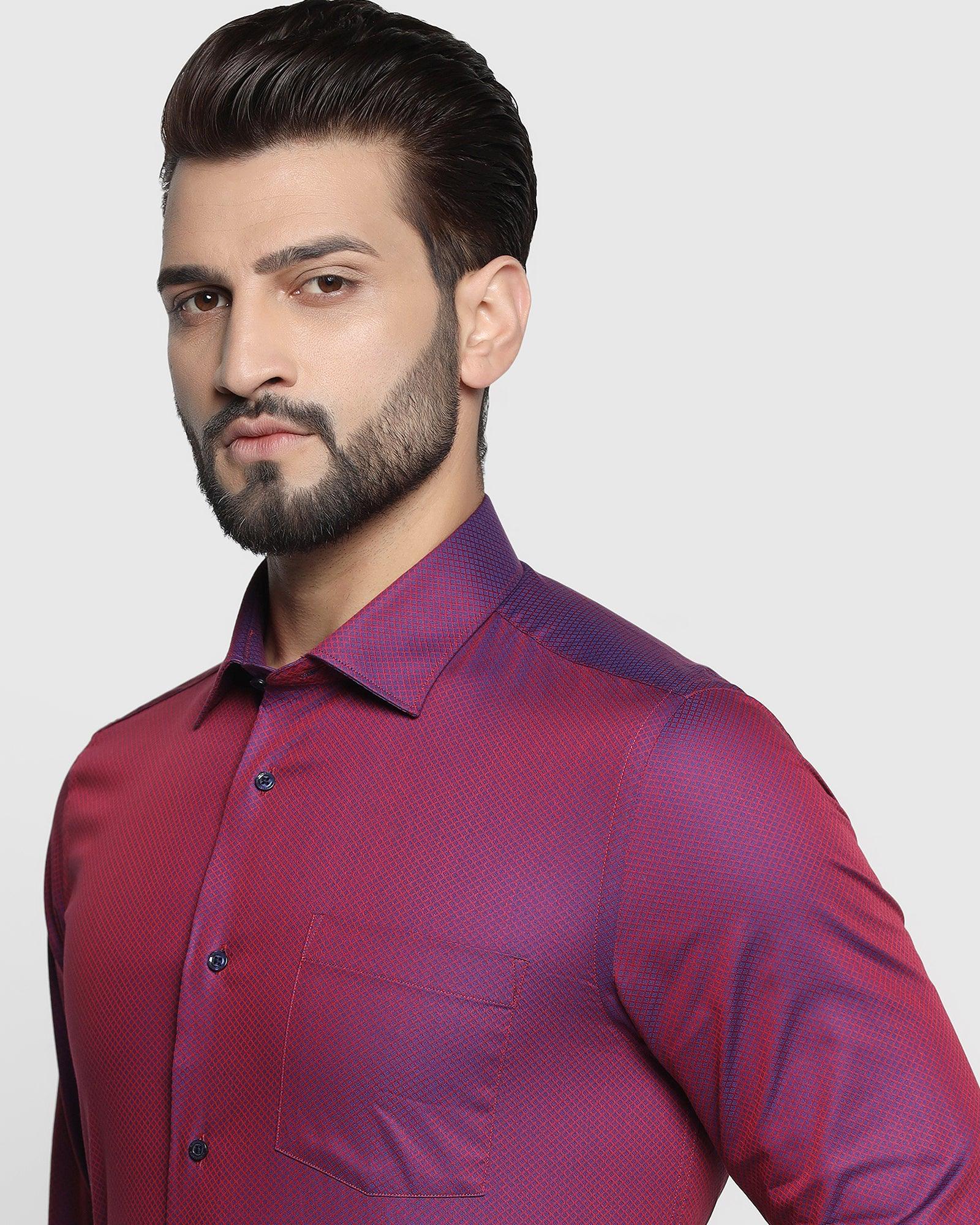 Formal Purple Textured Shirt - Karis