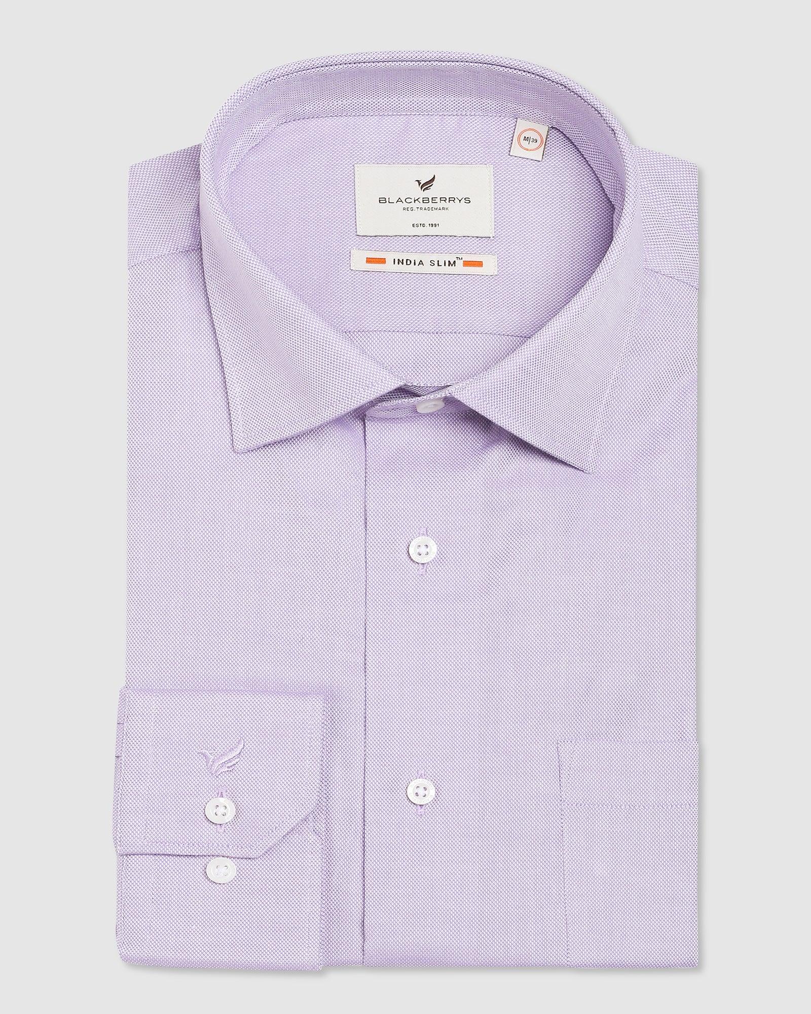 Formal Purple Textured Shirt - String