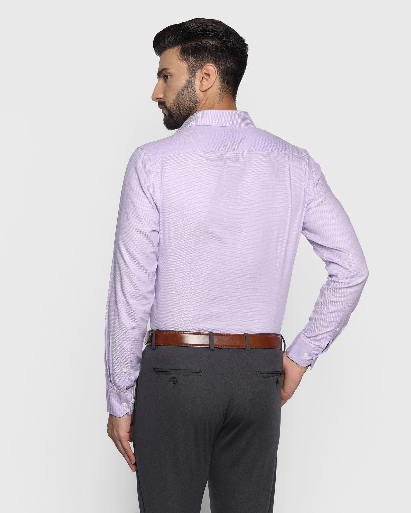 Formal Purple Textured Shirt - Taper