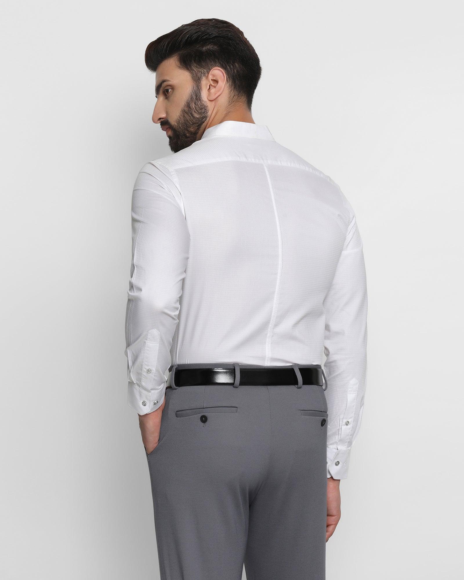 Formal White Textured Shirt - Adley