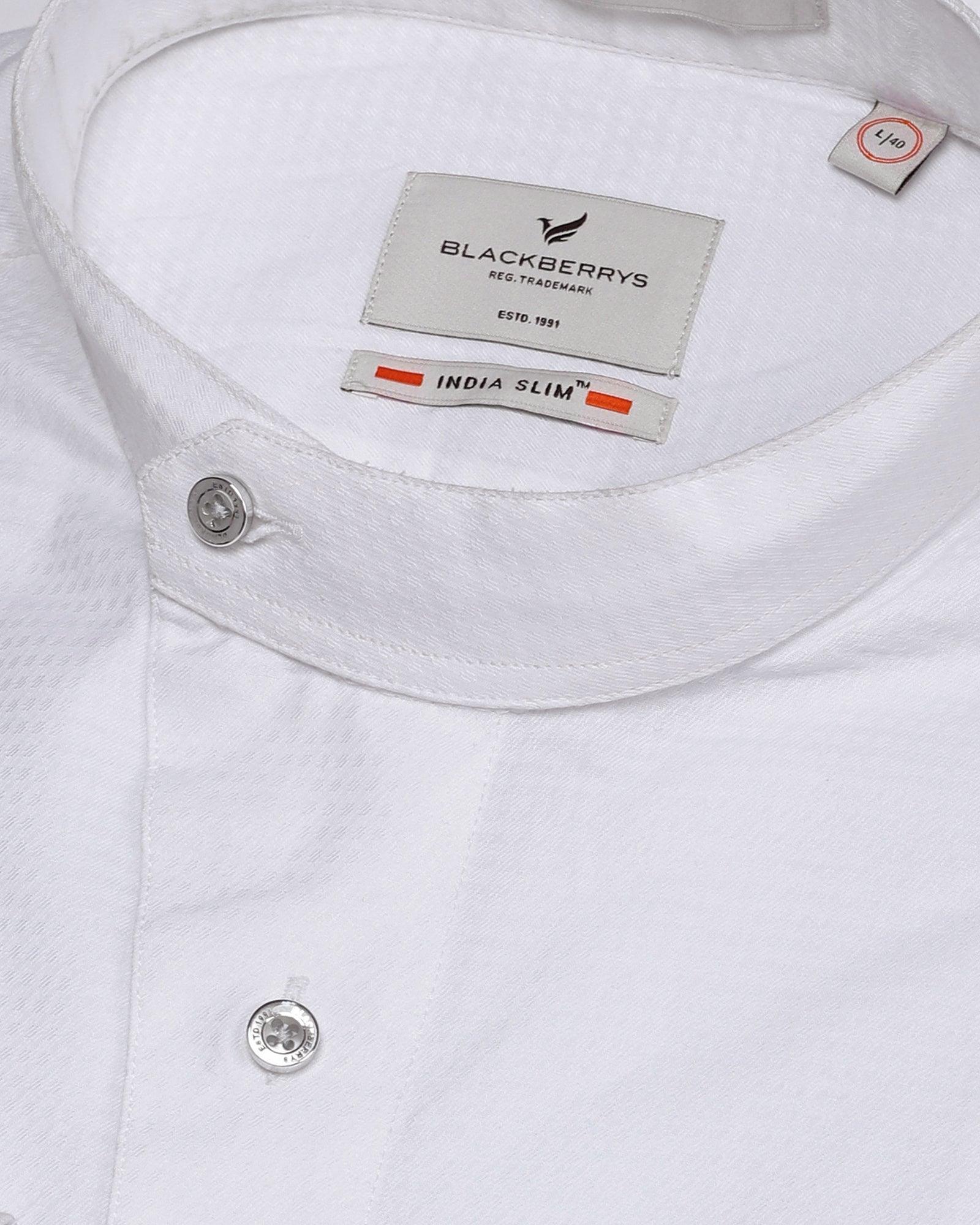 Formal White Textured Shirt - Adley