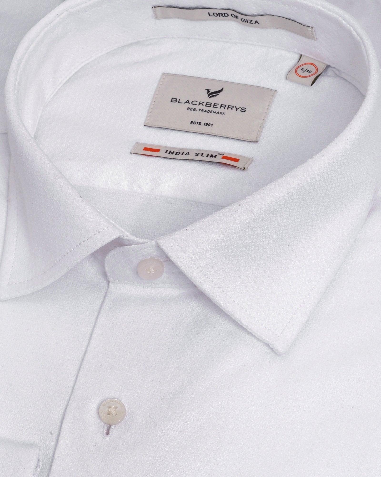 Formal White Textured Shirt - Denver