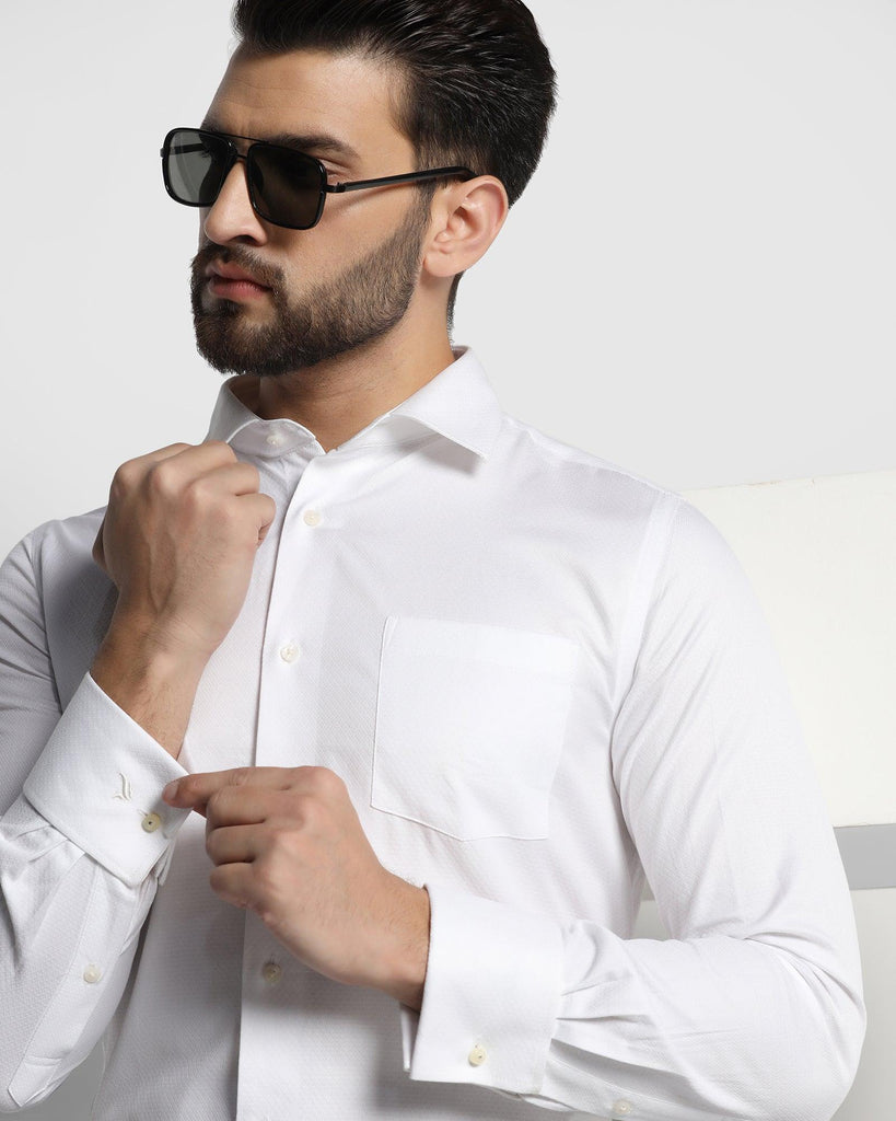Formal White Textured Shirt - Denver