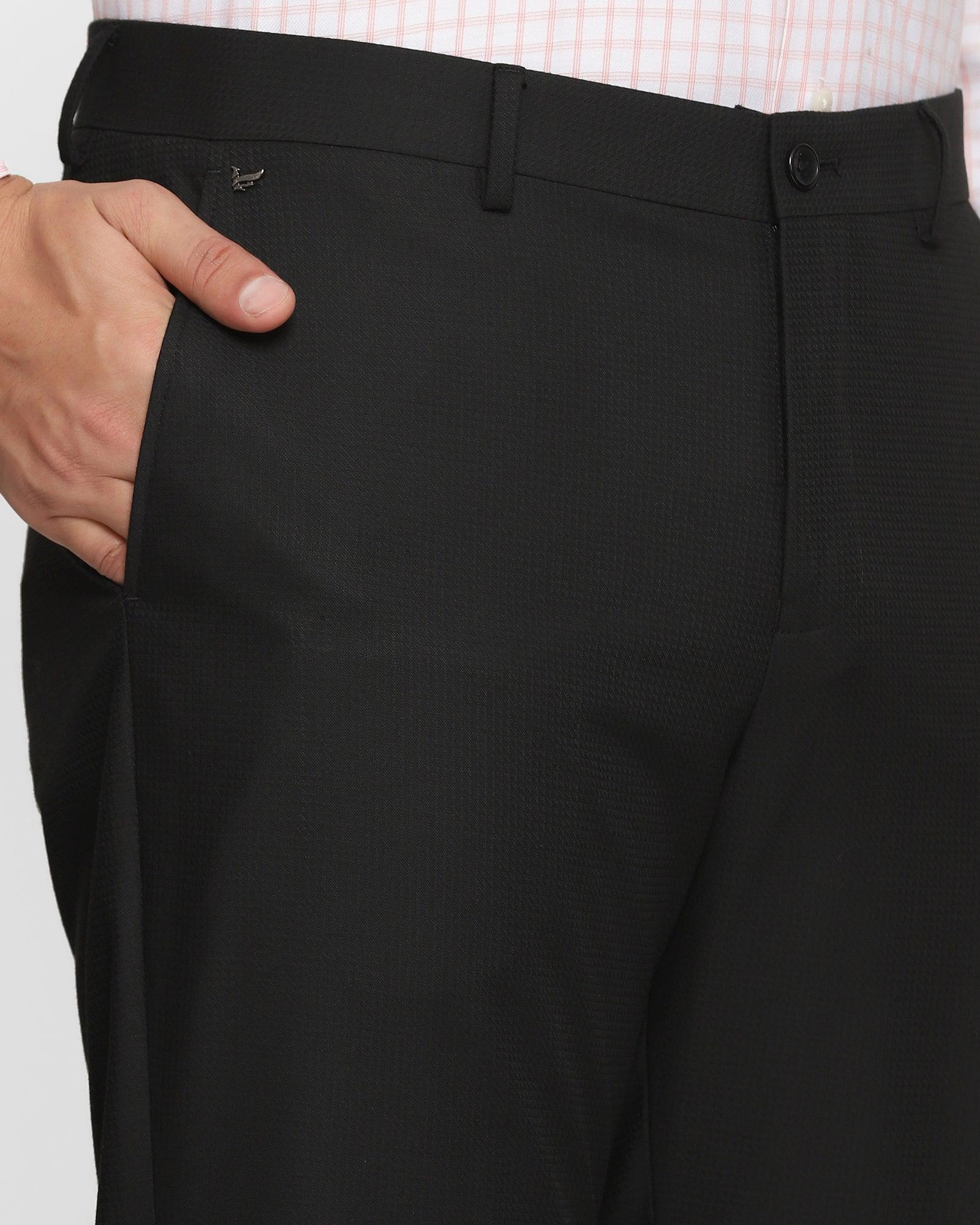 Straight B-90 Formal Black Textured Trouser - Blicks