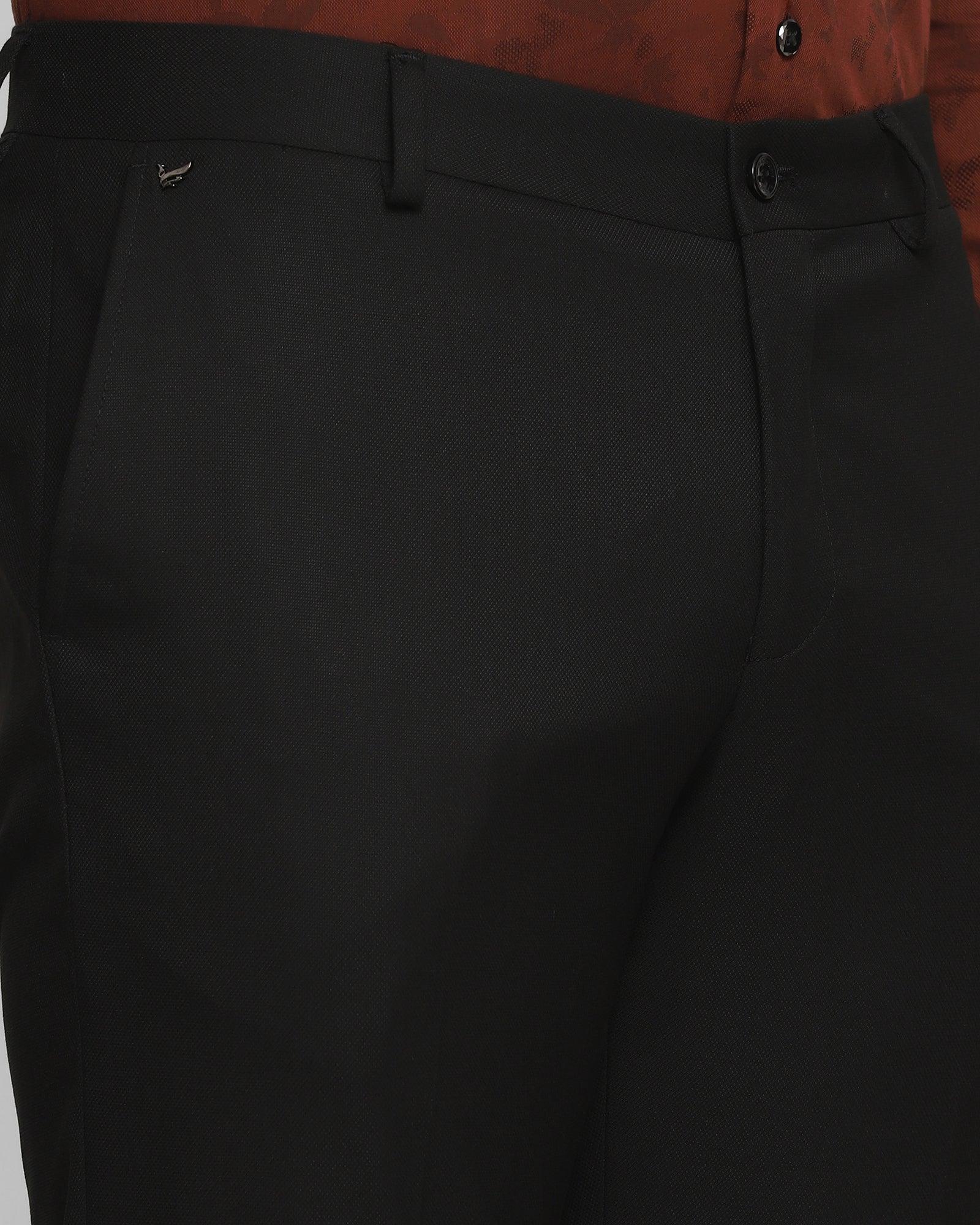 Slim Comfort B-95 Formal Black Textured Trouser - Hector