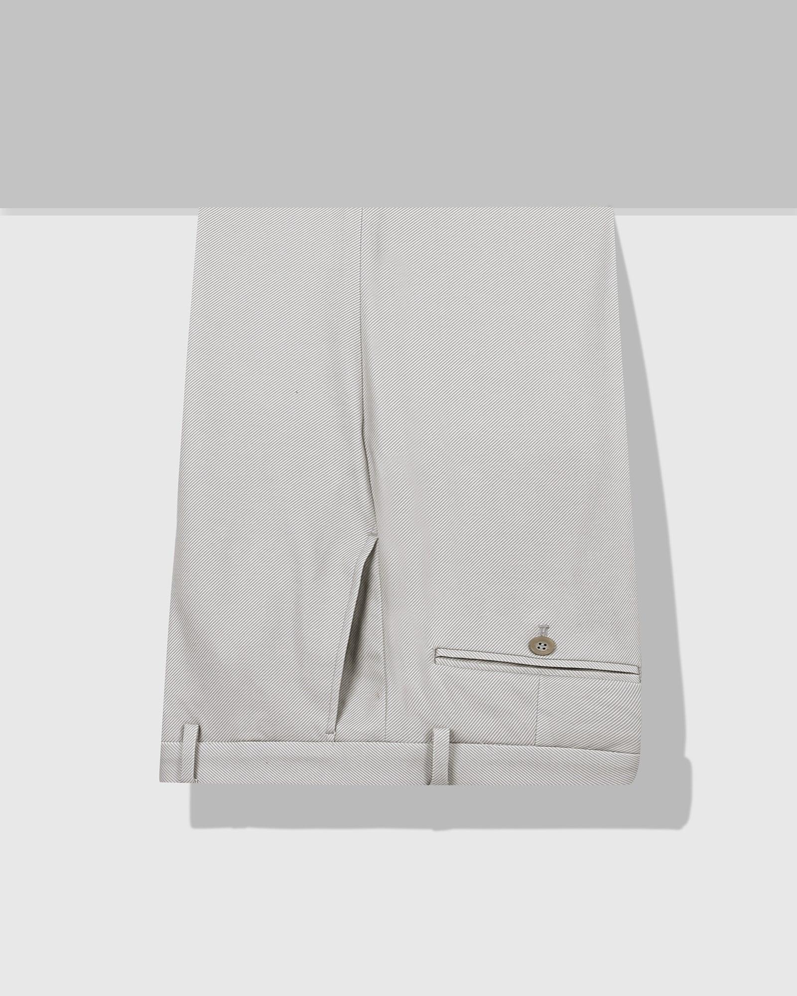 Slim Fit B-91 Formal Grey Textured Trouser - Stret