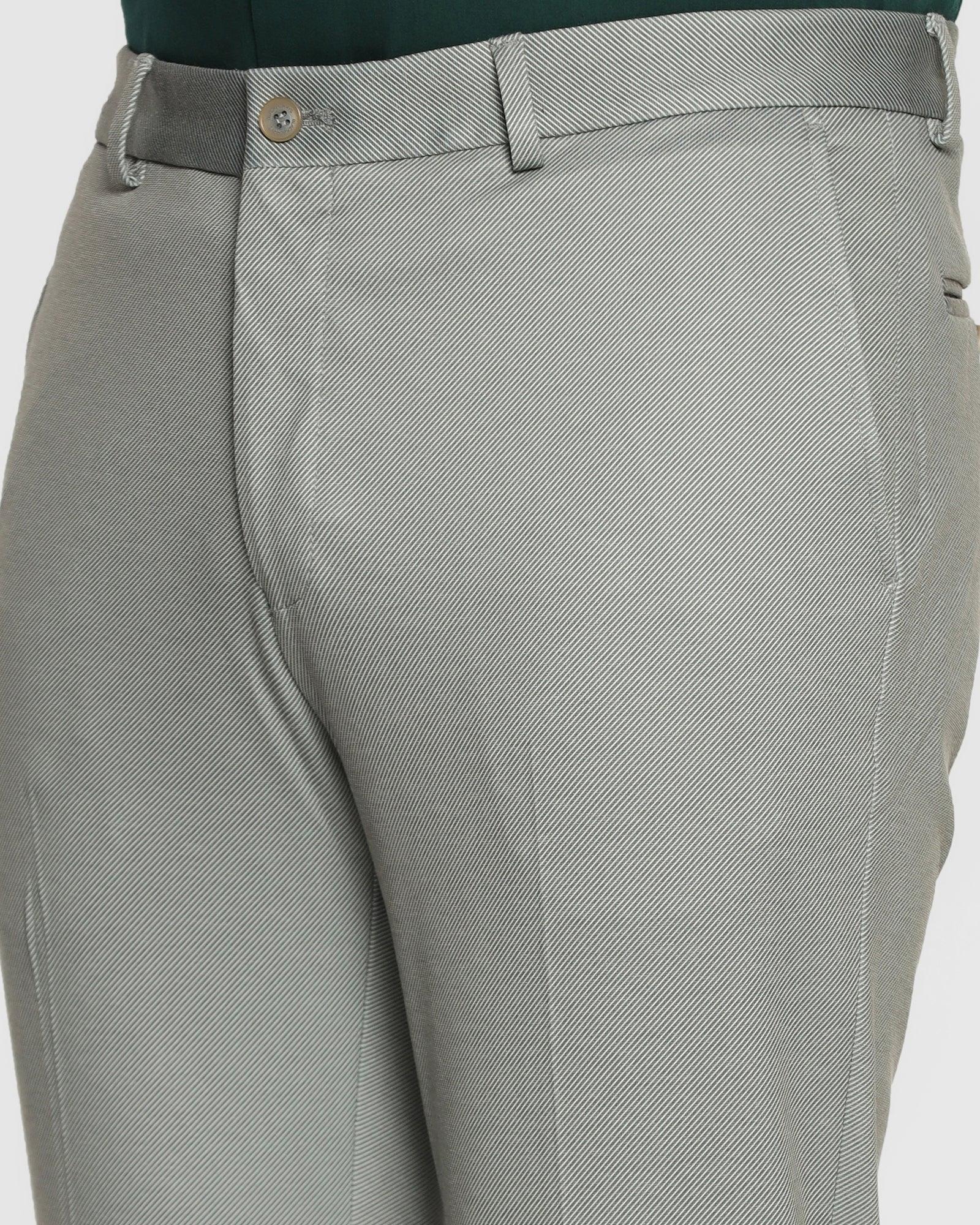 Slim Fit B-91 Formal Olive Textured Trouser - Stret
