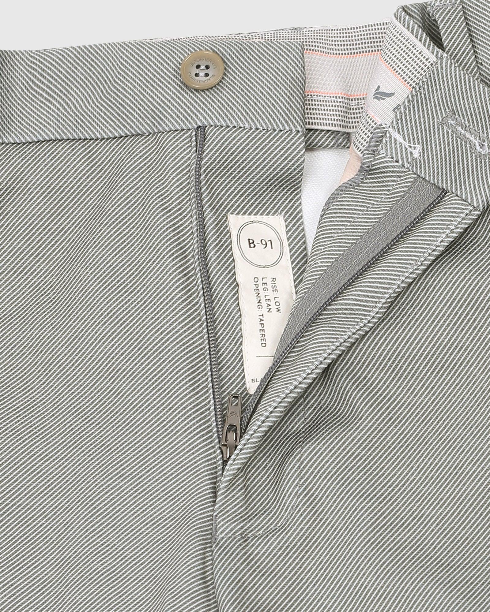 Slim Fit B-91 Formal Olive Textured Trouser - Stret