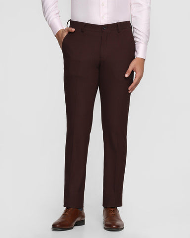 Textured Formal Trousers In Wine B 91 Beck DLPM2150E1IA22FM image1 large
