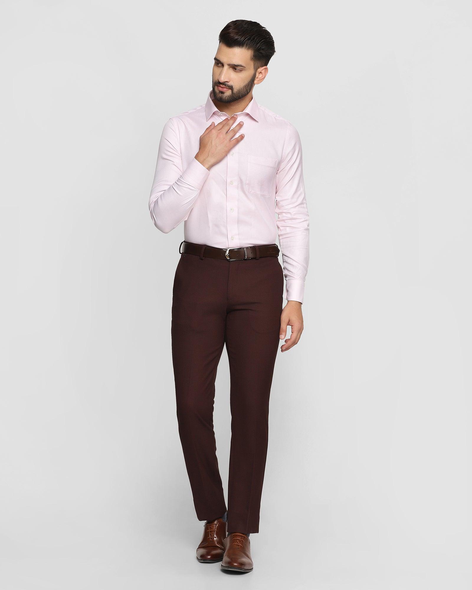 Men's Formal Trouser Slim Fit Plain Front Cross Pocket Color: E/W (GREY) -  FIT ELEGANCE