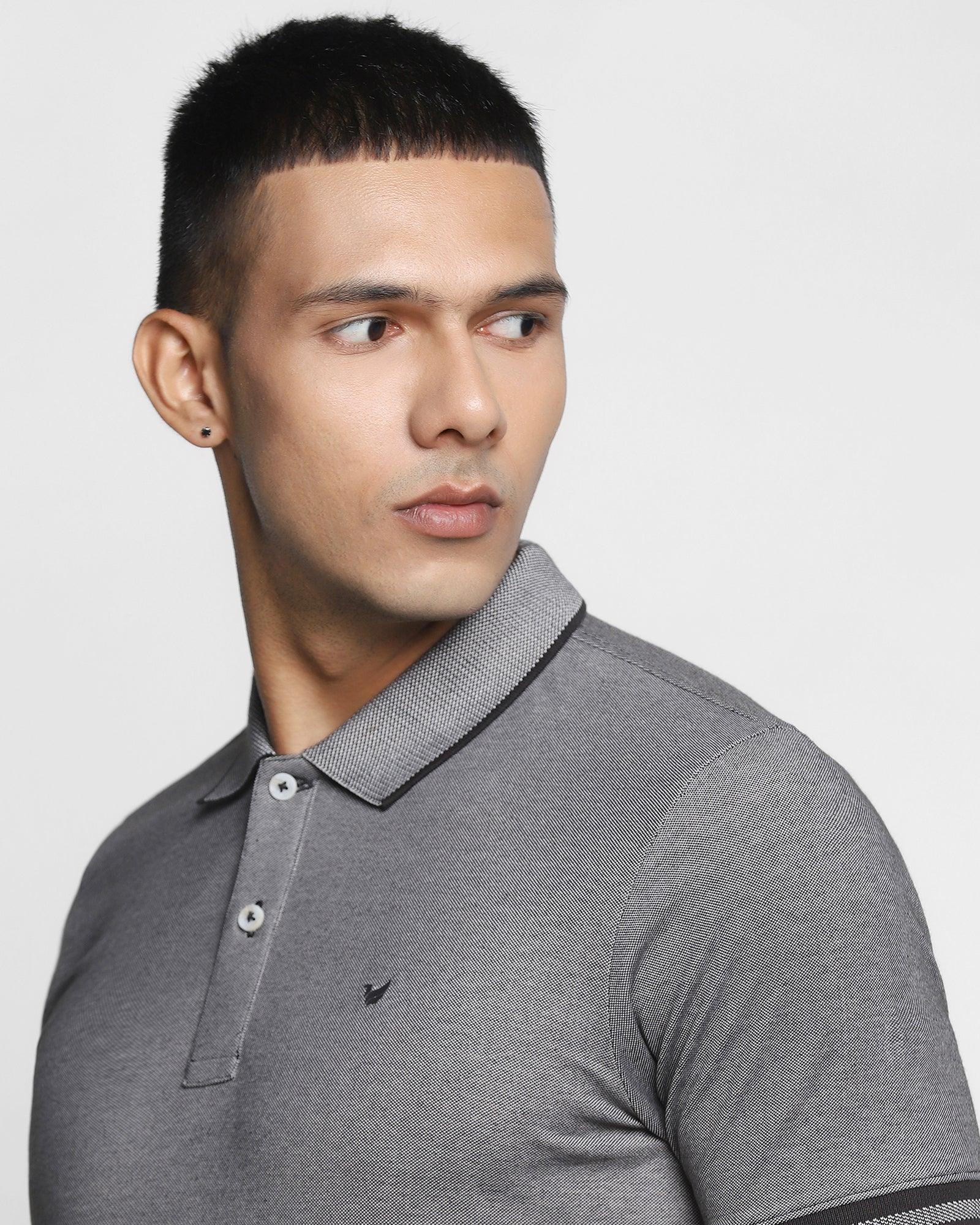 Polo Black Textured T Shirt - Penny