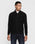 Stylized Collar Jet Black Solid Sweater - Christopher