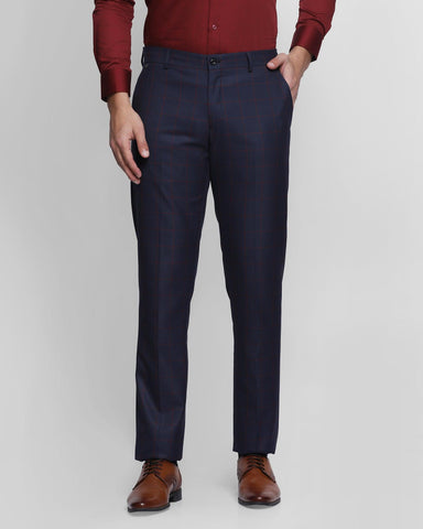 Men's Blue Check Slim Fit Suit Pants | Hawes & Curtis