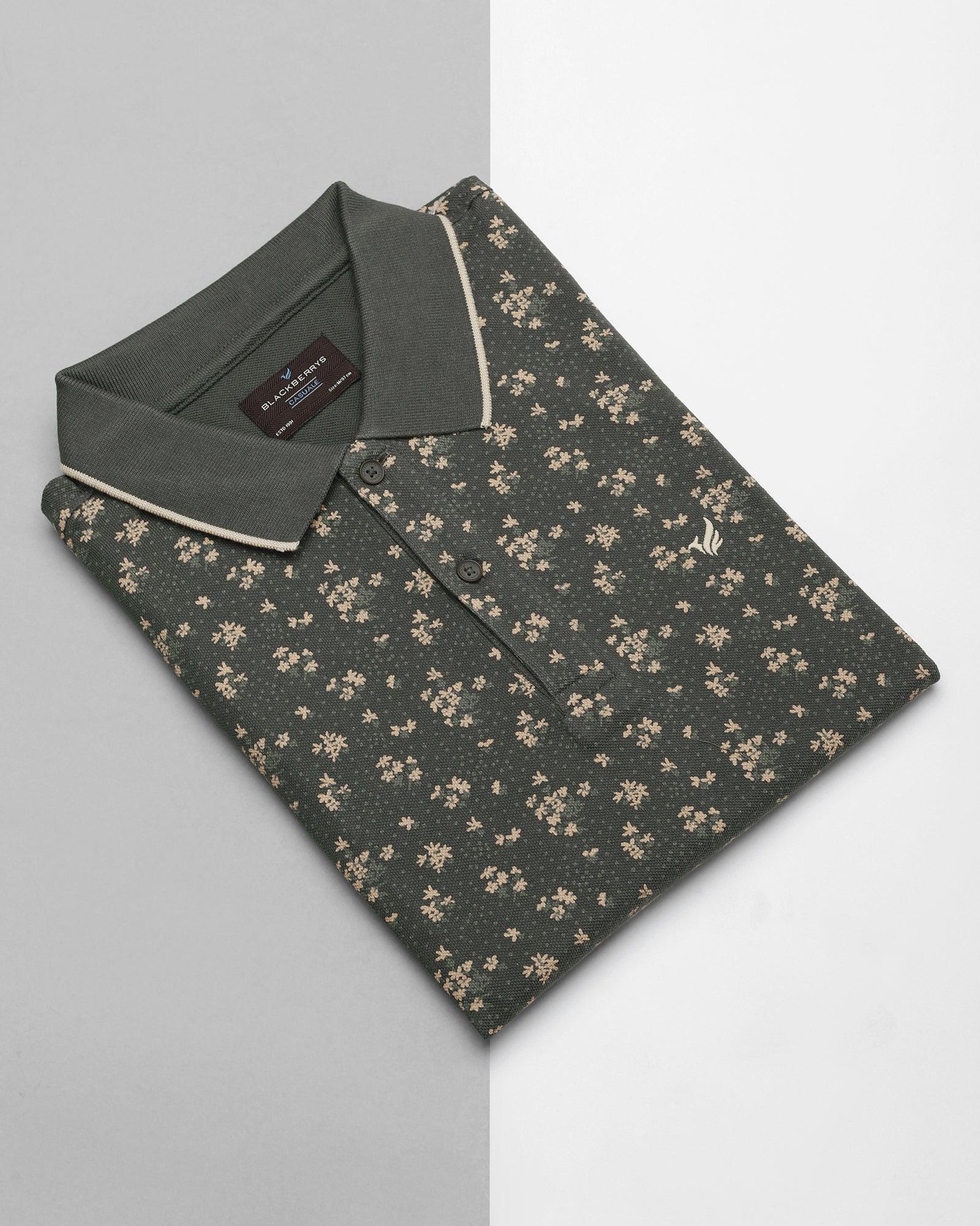 Polo Olive Printed T Shirt - Tityra