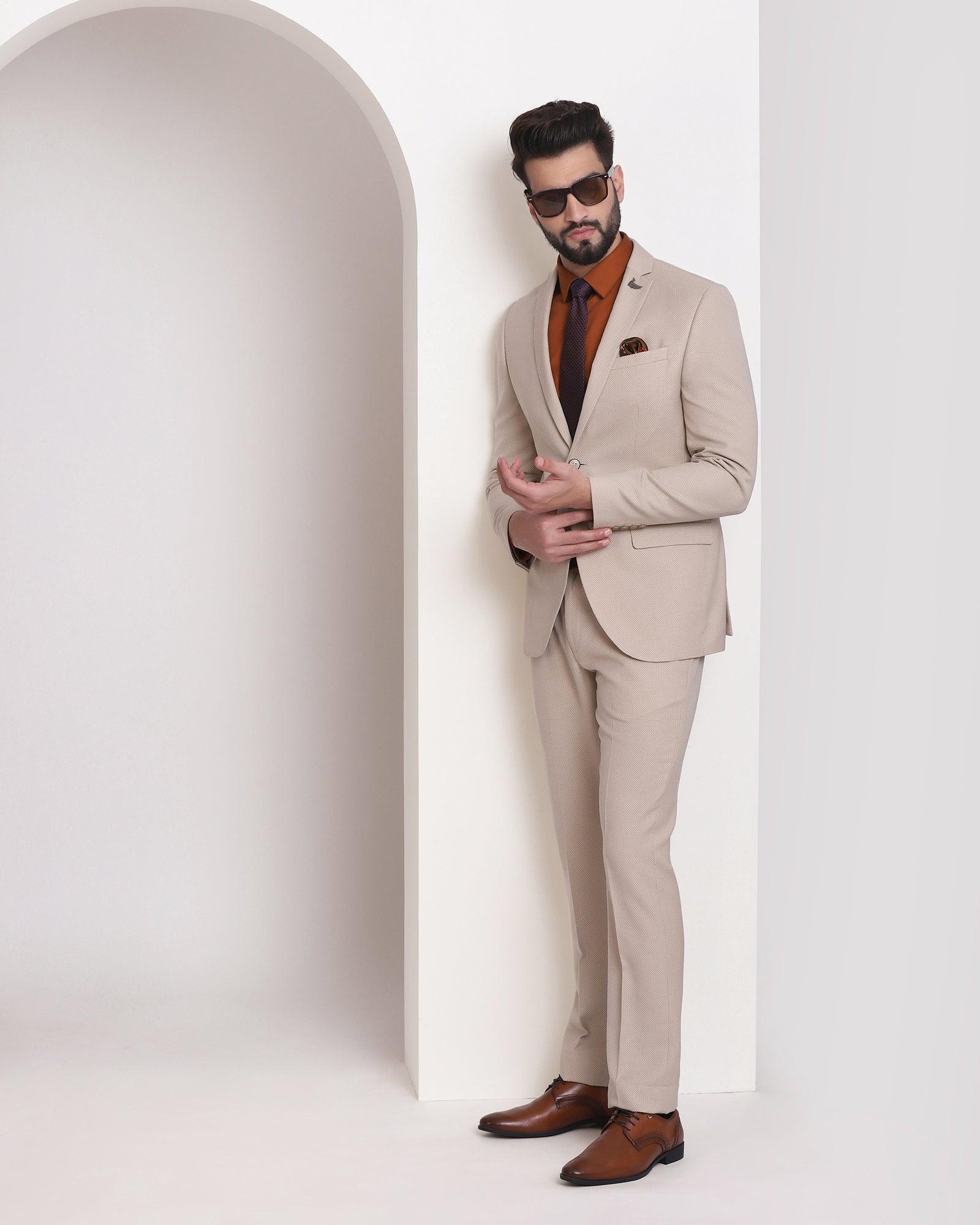Buttermilk Beige Suit Fabric - Design Your Custom Tailored Suits Online