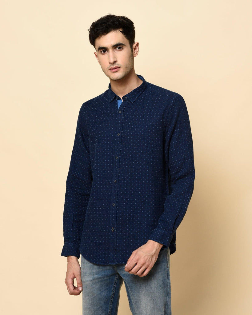 Casual Indigo Blue Printed Shirt - Dorma